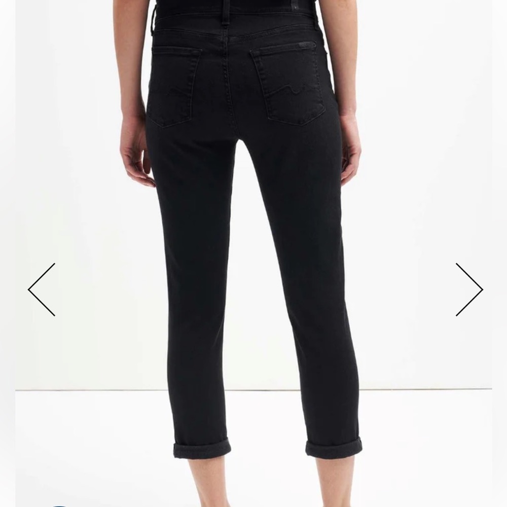 7 For All Mankind Black Josefina Skinny Boyfriend Jeans Size 27 - Picture 2 of 15